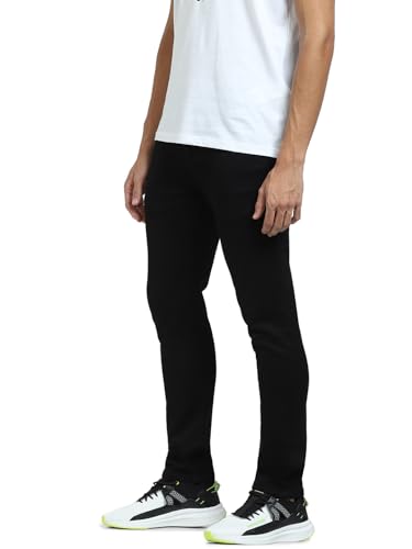 JACK & JONES Mens Black Glenn Slim Fit Low Rise Jeans