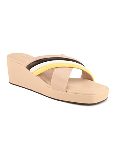 pelle albero Beige Wedges For Women (PA-AG-2301)