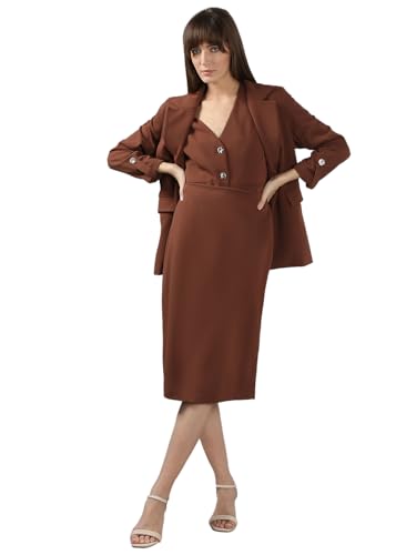 VERO MODA Women's Bodycon High-Rise Brown Skirt