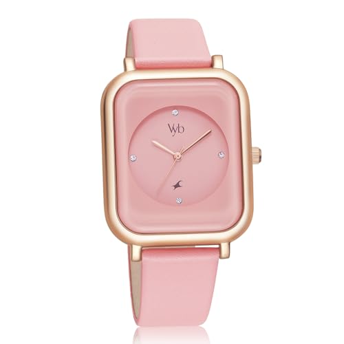 Fastrack Vyb Quartz Analog Peach Dial Leather Strap Watch for Women-FV60022WL03W