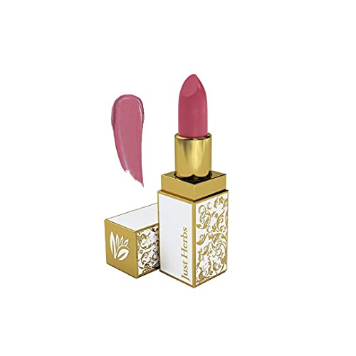 Just Herbs Ayurvedic Creamy Matte Lipstick For Moisturized Lips - Parabens & Chemical Free 02 Peachy Pink (Half - Size) 1.8gm