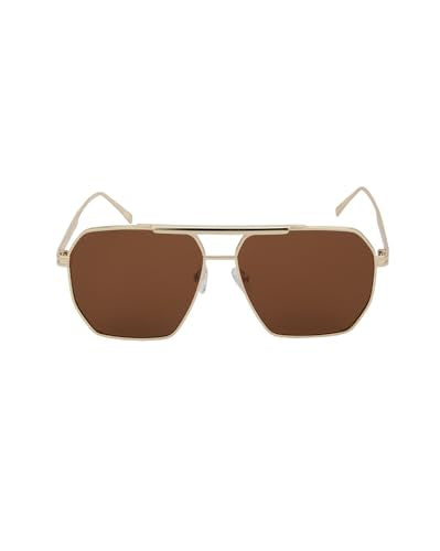 Carlton London Gold Toned with Brown Polarised Lens Oversized Sunglass for mens