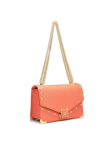 Da Milano Genuine Leather Orange Shoulder Bag (00588B) (Small)