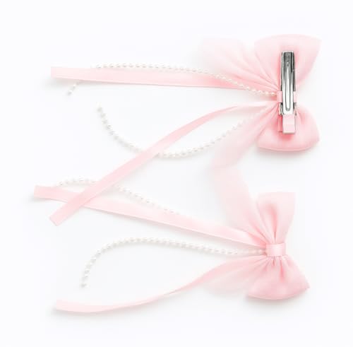 Tresneria Children Heart Shape Sunglasses with Pink Ribbon Hair Clips | UV Protection Fashion Combo Pack of 2