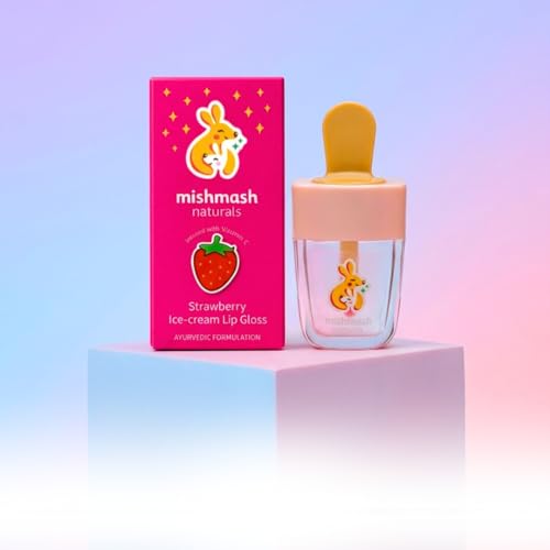 Mishmash Naturals lip Gloss | Safe, Non Toxic & Ayurvedic | Shiny & Glossy Finish | With Goodness of Pomegranate Oil & Shea Butter | Nourishing Formula | for Kids, Preteens & Girls | Ages 3-14 | 12ml