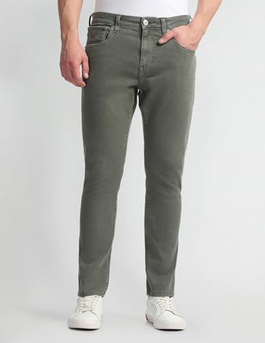 U.S. Polo ASSN. Men's Tapered fit Cotton Jeans (UDJEN1125_Green_42)