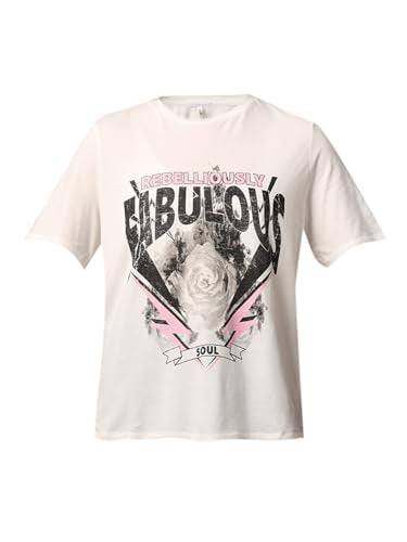 ONLY Women Graphic Printed Regular Fit Casual White Round Neck T-Shirt