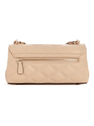 GUESS Light Beige Quilted Tamsin Convertible Flap Crossbody Bag