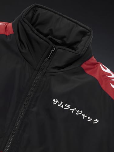 The Souled Store Cartoon Network: Samurai Jack Men and Boys Full Sleeves Stand Collar Graphic Printed Polyester Oversized Fit Lightweight Streetwear Racer Jacket