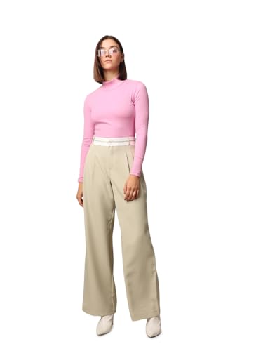 ONLY Women Solid Regular Fit Casual Green Regular Pants
