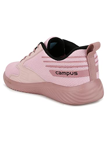 Campus Women's Noor Plus Rose Pink/BLK Running Shoes 4-UK/India