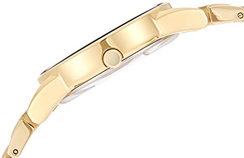 Citizen Stainless Steel Analog Black Dial Women Watch-Ga1052-55E, Gold Band