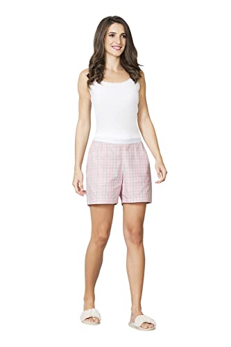 Van Heusen Women Lounge Shorts - 100% Cotton - Allover Print, Plush Back Elasticized Waistband, Peach Finish_55503_Cotton Candy_XXL