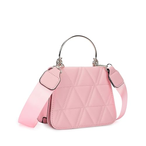 Fastrack Quilted pink Sling Bag for Women | Lightweight Crossbody with Adjustable Webbing Strap, Button Closure & Clean Stitch Detail | Everyday Carry for Casual Outings & Coffee Runs