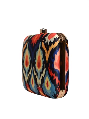 Artklim Multicoloured Ikkat Printed Clutch