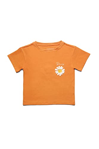 Van Heusen Girls Ultra Soft T-Shirt - Power Plus Cotton Spandex - Crew Neck, Short Sleeve_56401_Apricot Buff_9-10 Years