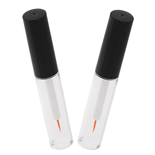 ELBME® 2pcs 4ml Refillable Empty Clear Acrylic Eyeliner Vials Tube Eyelash Growth Oil/Mascara/Eye Gloss Liquid Bottle Container with Brush - Makeup Eyelash Glue Tube