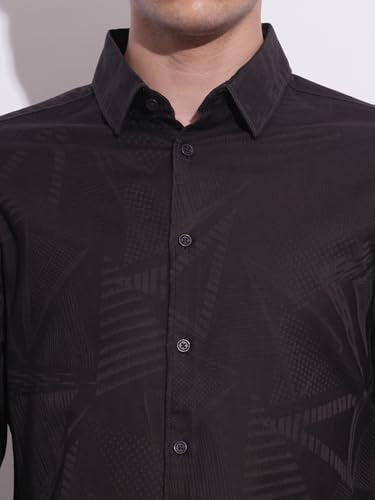 Being Human Black Moderno Fit Regular Collar Long Sleeves Men's Shirt Clothing
