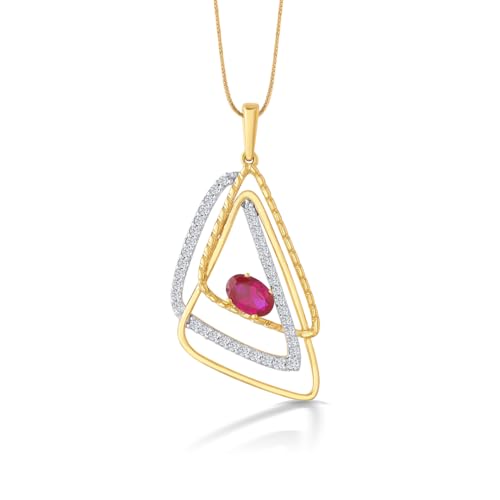 P.N.Gagdil Jewellers 14 Karat Yellow Gold & Diamond Certified Gold Casual Pendant For Women DIDP0105 IJ/SI
