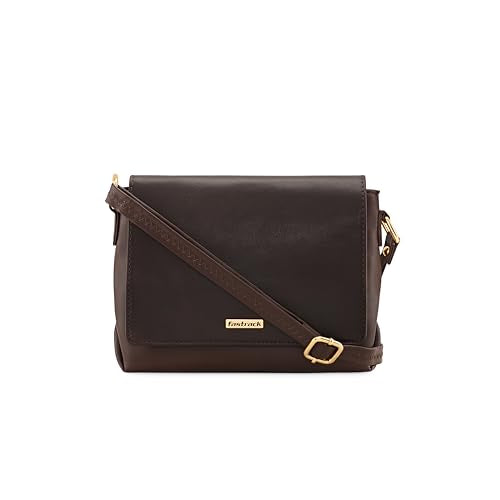 Fastrack Brown Solid Sling Bag for Women