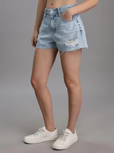 Slim Fit Solid Mid Rise Shorts