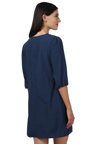 Van Heusen Women's Polyester Modern Mid-Thigh Length Dress (VWDRURGFV22239_Navy