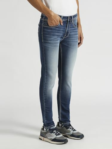 Pepe Jeans Men's Skinny Jeans (PM207867J671_MED Used_Mid Indigo Blue