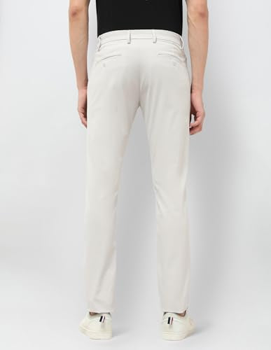 U.S.Polo Association Men's Austin Slim Fit Satin Trousers (USTRO031A_Ice Grey_38)