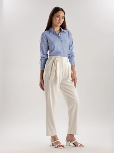 Regular Fit Solid Mid Rise Trouser