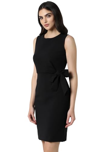 Van Heusen Women's Polyester Blend Modern Above The Knee Dress (Black)