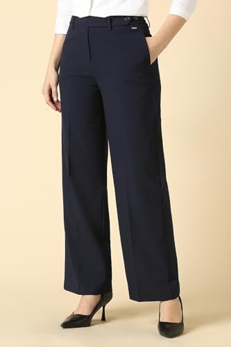 Allen Solly Women's Regular Casual Pants (AHTFWRGBB01134_Navy
