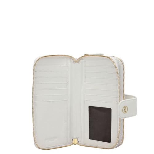 Da Milano Premium Leather Sling Wallet for Women | Multi Compartment Travel Wallet - White (10561)