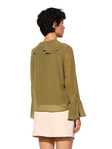 ONLY Women Regular Fit Olive Shirt
