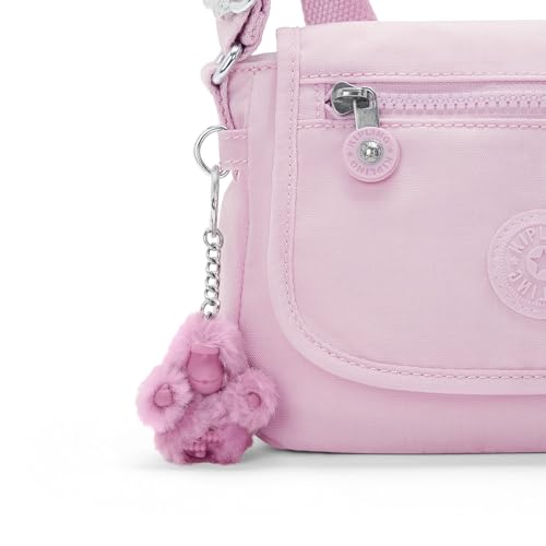 Kipling Women's Sabian Mini Crossbody, Lightweight Everyday Purse, Shoulder Bag, Blooming Pink, 14.25''L x 14.25''H x 4''D