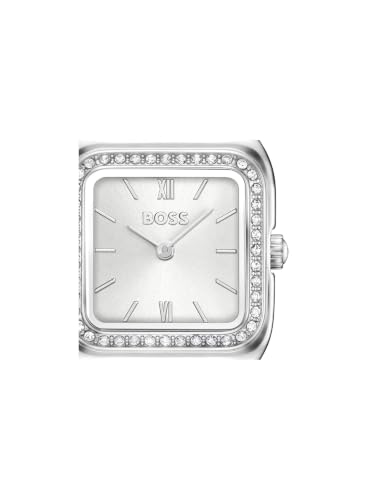 Boss Mae Petite Qtz Basic Mini Silver White Rectangle Dial Women's Watch- 1502882