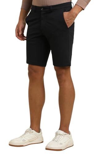 Men Black Solid Slim Fit Shorts
