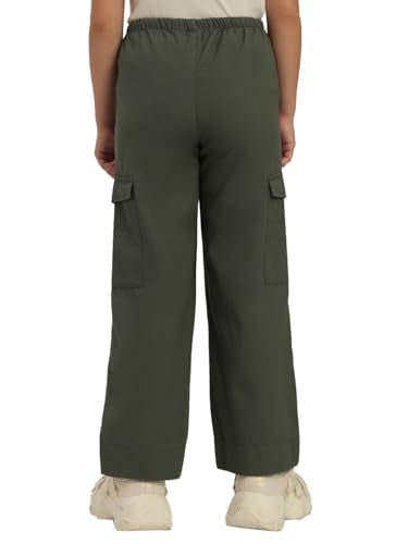 VERO MODA Girl Mid Rise Straight Fit Green Pants