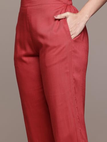 Aarke Ritu Kumar Rust Wild Lupine Sleeveless Kurta With Pant And Dupatta