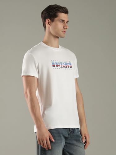 Typographic Regular Fit Cotton T-Shirt White