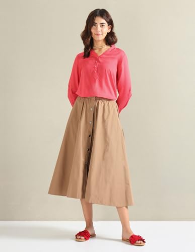 U.S. POLO ASSN. Women's Pure Cotton Relaxed Top (UWSS24TOP152_Red_XS)