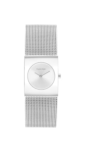 Calvin Klein Ck Pulse Qtz Basic Mini Silver Rectangle Dial Women's Watch- 25100135