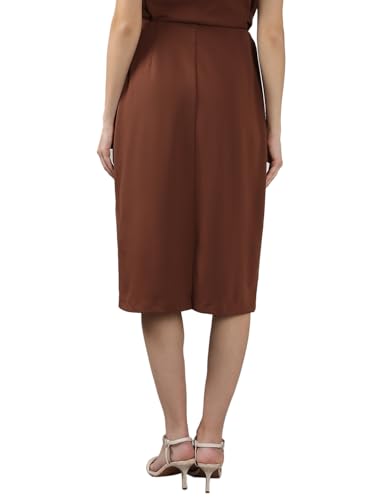 VERO MODA Women's Bodycon High-Rise Brown Skirt