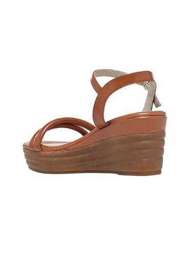 MONROW Wedges for Women & Girls | Stylish & Fancy Wedges | Extra Cushioning & Comfortable, Fashionable, Light Weight, Fashion Wedges for Girls (Tan/4-UK)