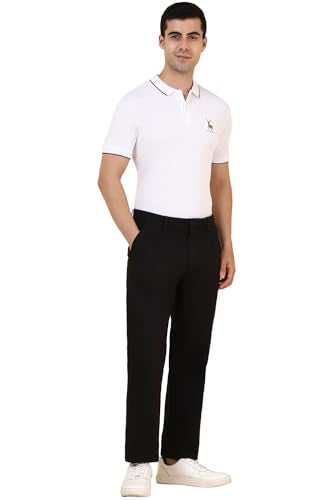 Men Black Solid Casual Trousers