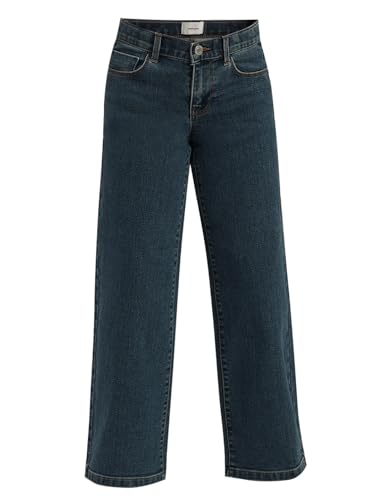 VERO MODA Girl Mid Rise Wide Leg Dark Blue Jeans
