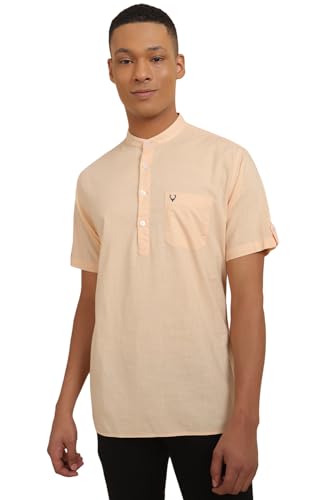 Men Beige Slim Fit Solid Casual Shirts