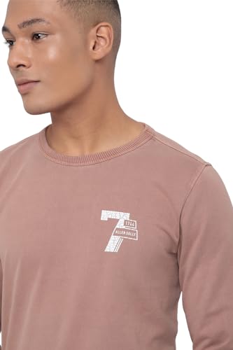 Allen Solly Men Pink Crew Neck Full Sleeves Casual Sweatshirt