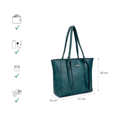 Fastrack Premium Leather Tote Bag for Women, Ladies and Girls | Structured Spacious Tote Bag for Work, Office and College