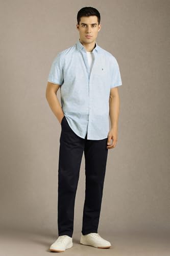 Men White Print Half Sleeves Casual Shirt