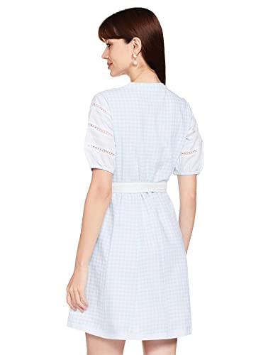 AND Women's Cotton A-Line Mini Dress (SS22AJ099DRY09_Blue_8)